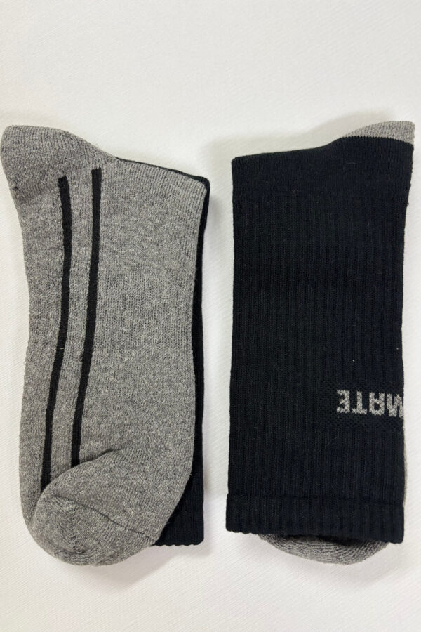 HASHMATE Black and Grey Cricket Socks